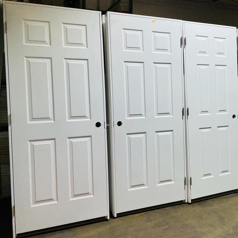 Factory Wholesale 6-Panel White Primed Hollow Core MDF Molded Doors for Apartment Projects