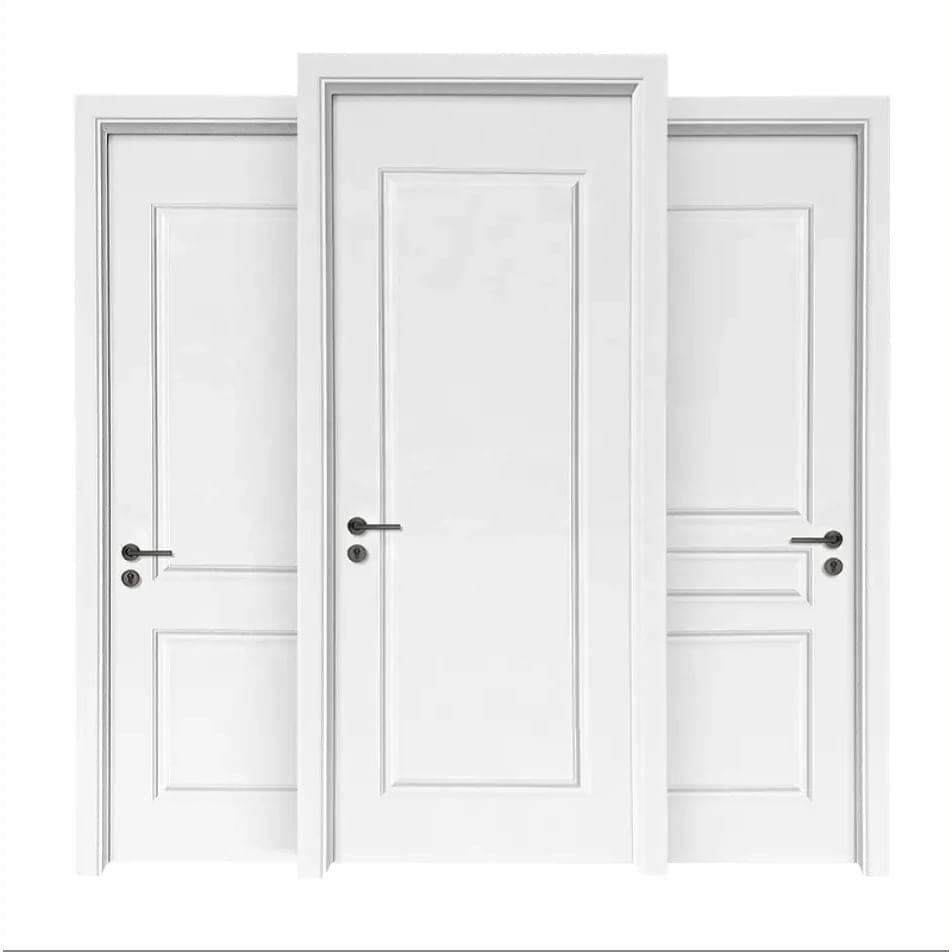 2026 New Design Solid Wooden Bathroom Doors Modern Kerala Style with Polish Color Finished Surface for Bedroom Application